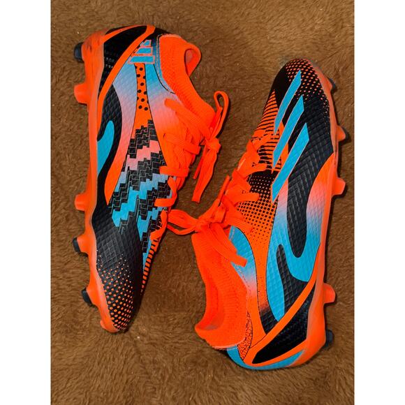 Adidas X SpeedPortal Messi.3 FG J Soccer Cleats Youth Size 2-5 Orange Blue Black - Picture 10 of 11